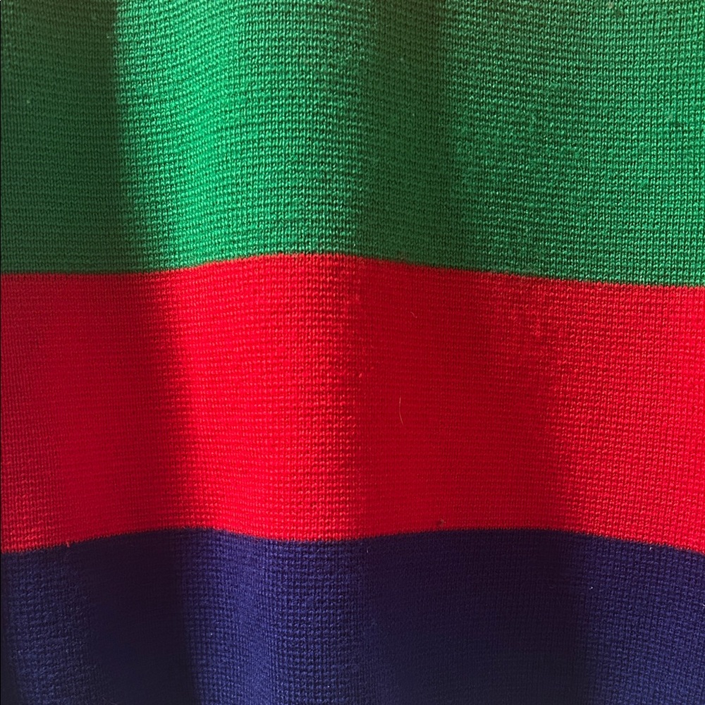 J. Crew Vintage Rare Colorblock 100% Wool Crewneck Sweater Unisex Medium - Picture 3 of 5